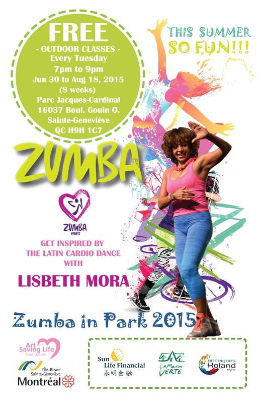 zumba summer outdoor 2015 poster 11x17